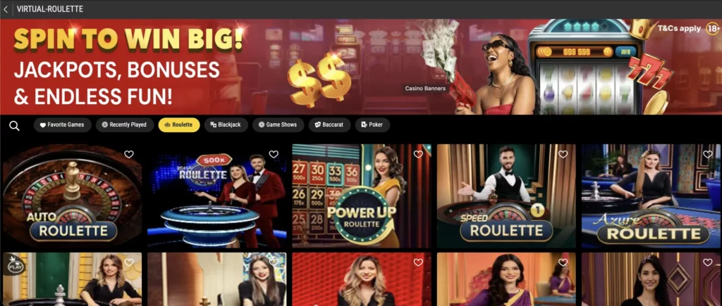 Table Games (Roulette, Blackjack, Baccarat)