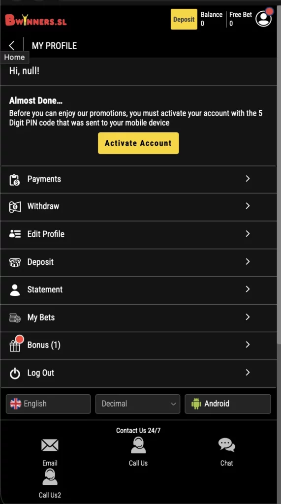 Bwinners Mobile Experience